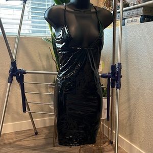 Size Large wet look black club dress